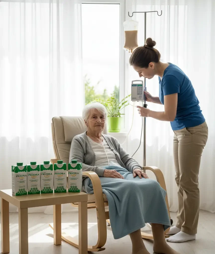 Лікар з пацієнтом і медичне харчування Home Care Nutrition