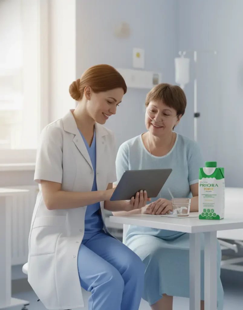 Врач консультирует пациента о приеме Priora